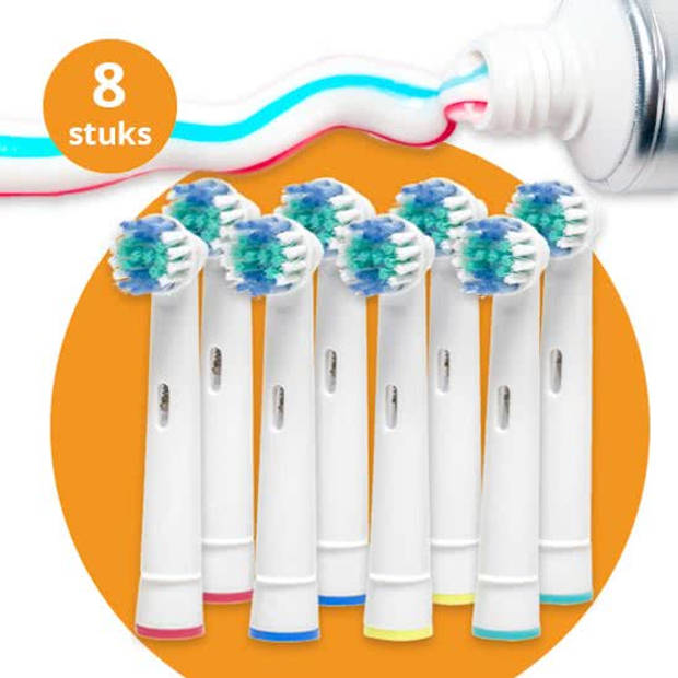 Opzetborstels - 8 stuks - geschikt voor oral-b / braun / philips tandenborstels-flexisoft
