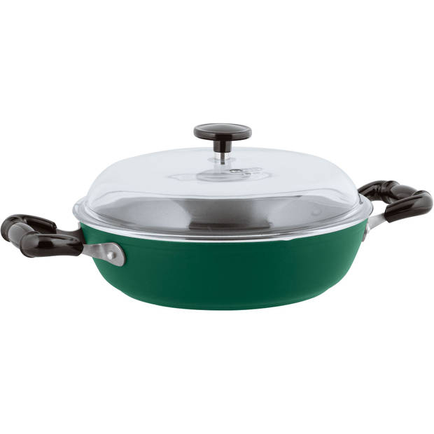 Sambonet - Sambonet Vintage Sauteerpan met Deksel Ø 24 cm - Aluminium - Groen