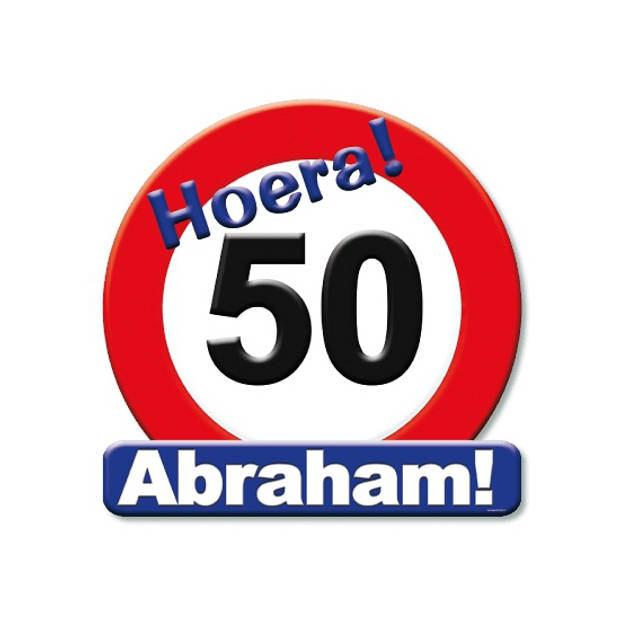 Huldeschild stopbord Abraham 50 jaar versiering - Feestdecoratieborden