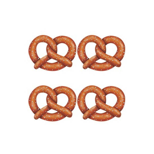 Pretzels Oktoberfest wanddecoratie 12x stuks van 28 cm - Feestdecoratieborden