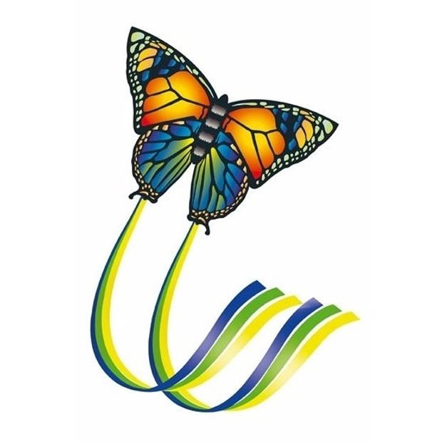 Vlinder vlieger gekleurd 65 x 63 cm - Vliegers