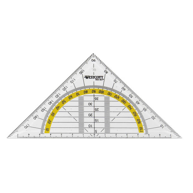 geodriehoek Westcott 14 cm op kaart