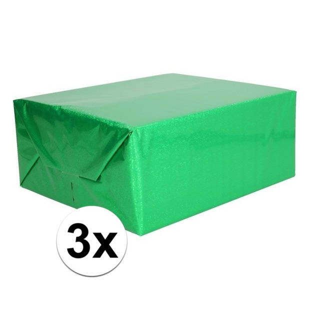 Metallic groen kadopapier folie 70 x 150 cm - Cadeaupapier