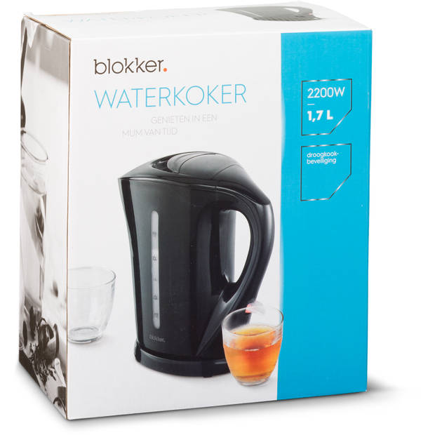Blokker waterkoker BL-10102 - zwart - 1,7 liter