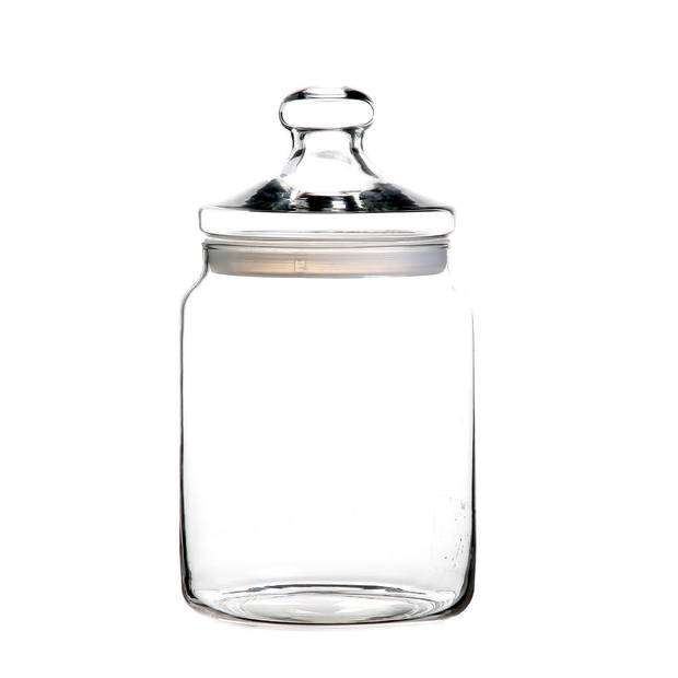 Voorraadpot/bewaarpot 2000 ml glas met glazen deksel - Voorraadpot