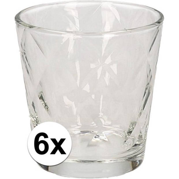 Kaleido waterglazen - 6x stuks - 240 ml - Sapglas/drinkglazen voordeel set - Drinkglazen