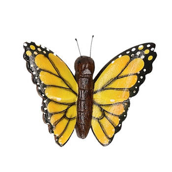 Houten magneet in de vorm van een gele vlinder - Magneten