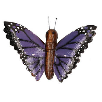 Houten magneet in de vorm van een paarse vlinder - Magneten