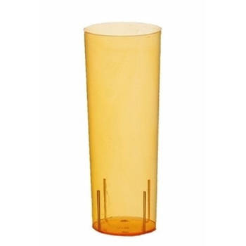 10x stuks Oranje longdrink glazen van plastic - Feestbekertjes