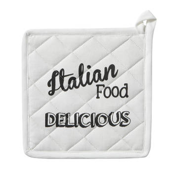 DDDDD Pannenlap Italian Food 20x20cm - white - Set van 6