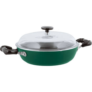 Sambonet - Sambonet Vintage Sauteerpan met Deksel Ø 24 cm - Aluminium - Groen