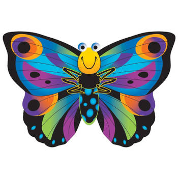 Vlinder vlieger gekleurd 76 x 112 cm - Vliegers