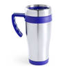 RVS thermosbeker/warm houd koffiebeker blauw 500 ml - Thermosbeker
