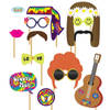 Fiesta Guirca Foto props set flower power/hippie - 12 delig - Selfies maken - foto stokjes - Fotoprops