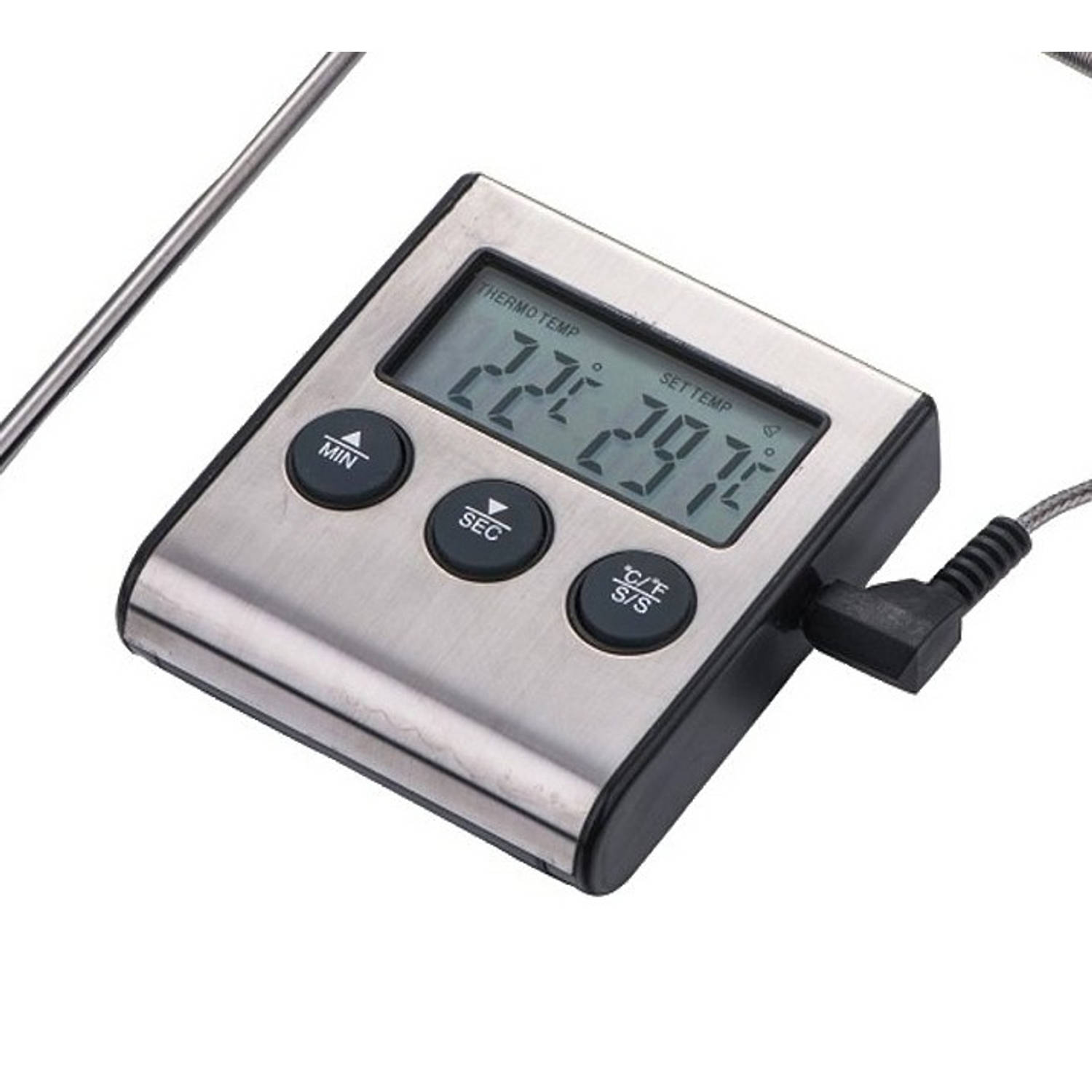 Briesje Evolueren Zijdelings Digitale Keukenthermometer - Inclusief timer, Alarmfunctie en Batterij |  Blokker