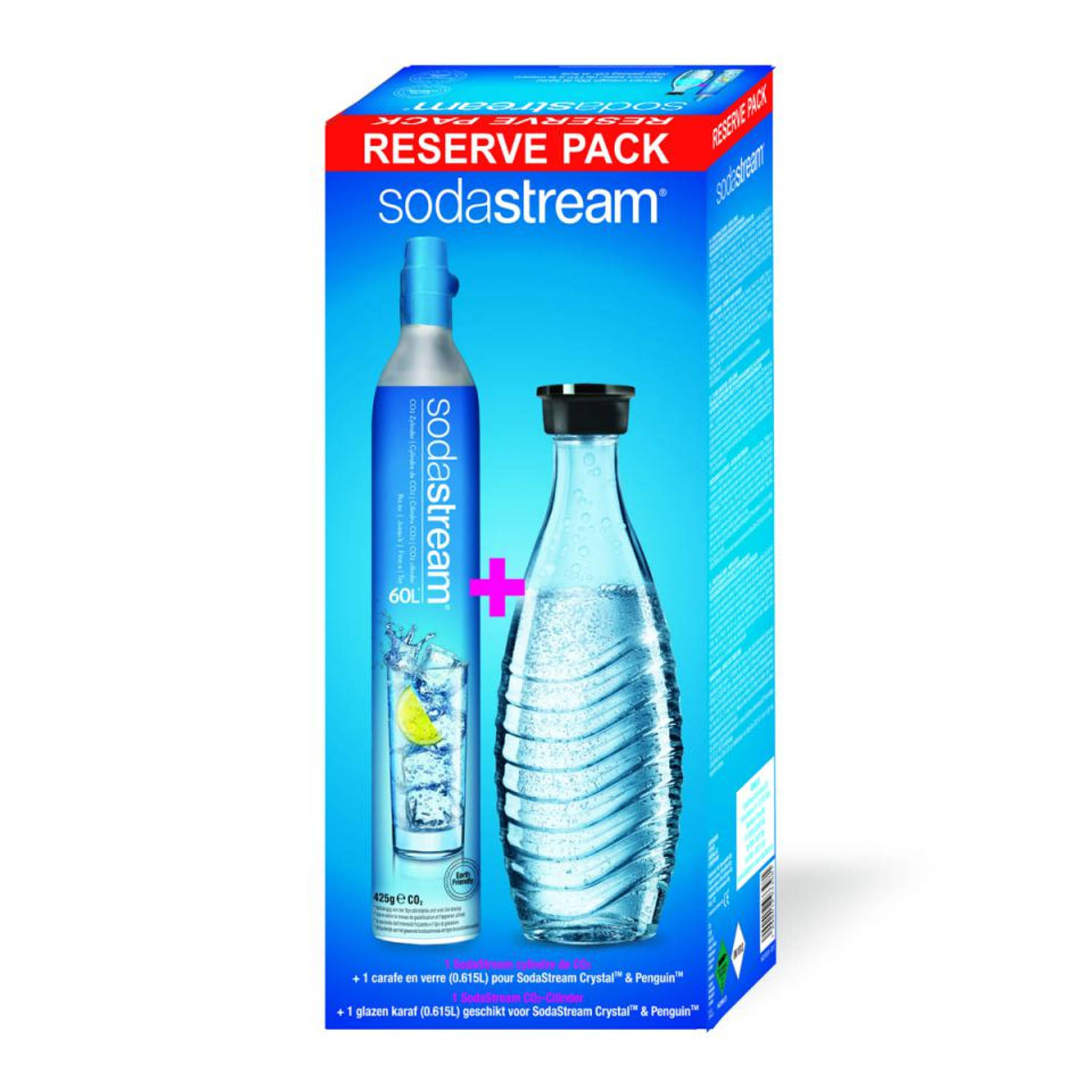 Sodastream Extra set voor Soda Maker Crystal en Penguin Sodastream extra set Glas 1100065490 incl. 1