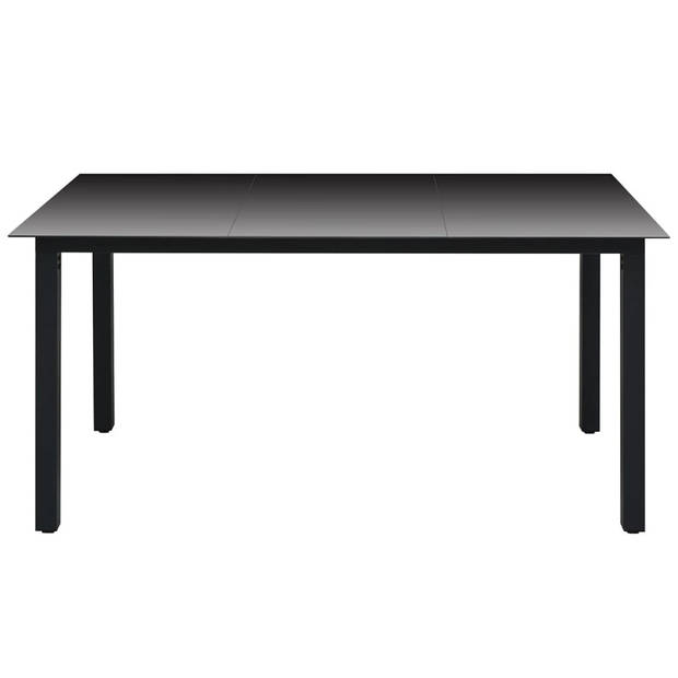 vidaXL Tuintafel 150x90x74 cm aluminium en glas zwart