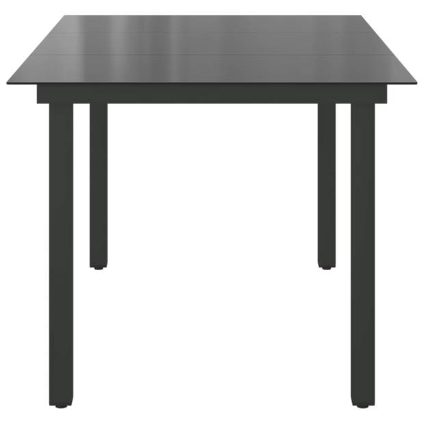 vidaXL Tuintafel 150x90x74 cm aluminium en glas zwart