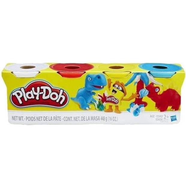 Play-Doh kleiset 4-delig wit/rood/geel/blauw