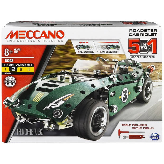 Meccano bouwpakket 5-in-1 set Roadster groen