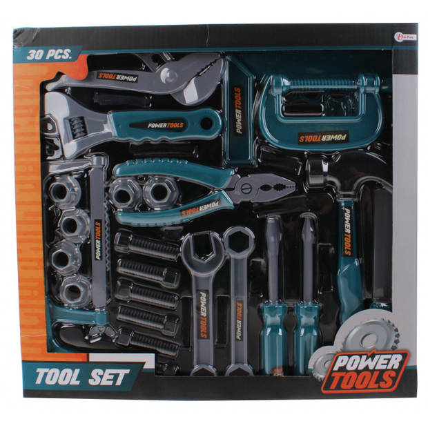 Toi-Toys gereedschapsset Power Tools 30-delig grijs