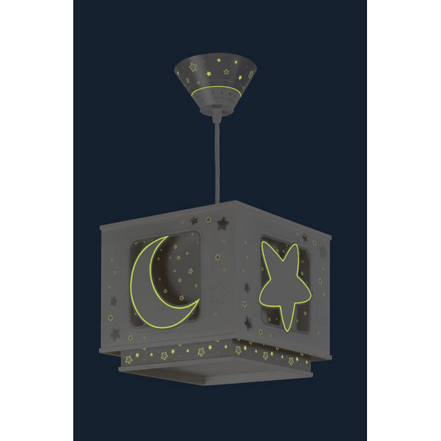 Dalber hanglamp Moonlight glow in the dark 24 cm grijs