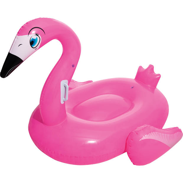 Roze opblaasbare flamingo rider