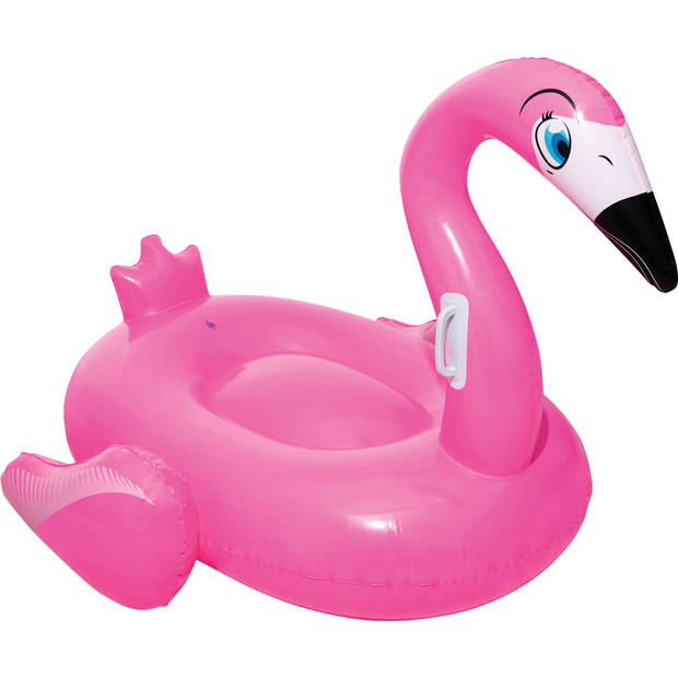 Roze opblaasbare flamingo rider