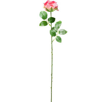 Blokker kunstbloem roos - roze - 55 cm