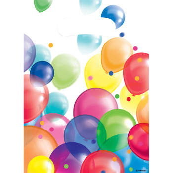 Amscan feesttasjes Balloons 29,5 x 18 cm rood/blauw 8 stuks