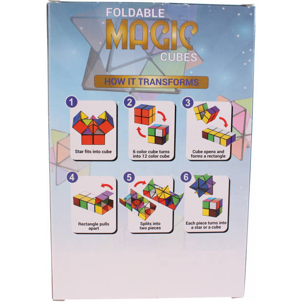 Johntoy vouwbare magische kubus 2 stuks