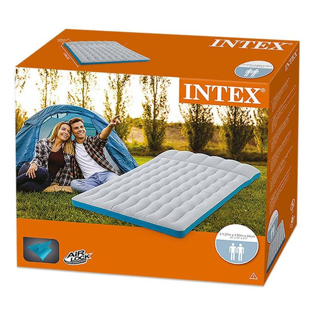 INTEX Opblaasbare campingmatras - 2-zitsbank - grijs
