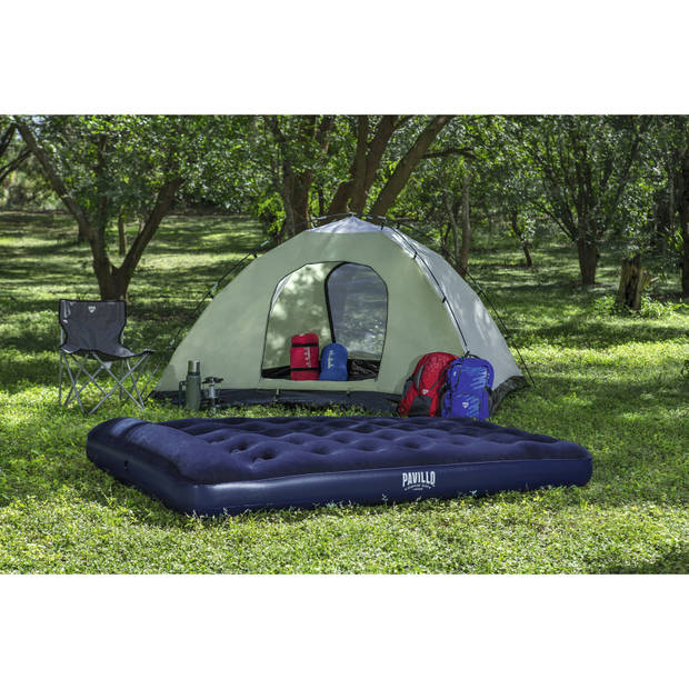 Camping luchtbed flocked easy inflate double 67225
