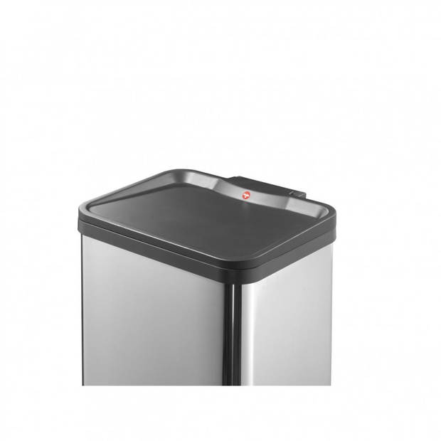 Hailo Öko duo Plus afvalscheider - maat M - 2 x 9 liter - zilver