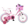 Volare Meisjesfiets Rose 14 Inch 23,5 cm Meisjes Terugtraprem Wit/Roze