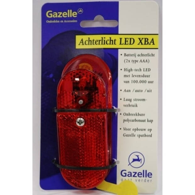 Gazelle achterlicht XB batterij led rood