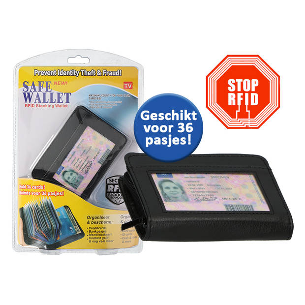 Safe Wallet - Pasjes Houder 36 pasjes - RFID Blokking