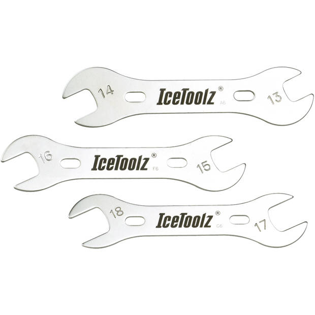 IceToolz conussleutelset 13/14-15/16-17/18 mm 15 cm zilver/zwart