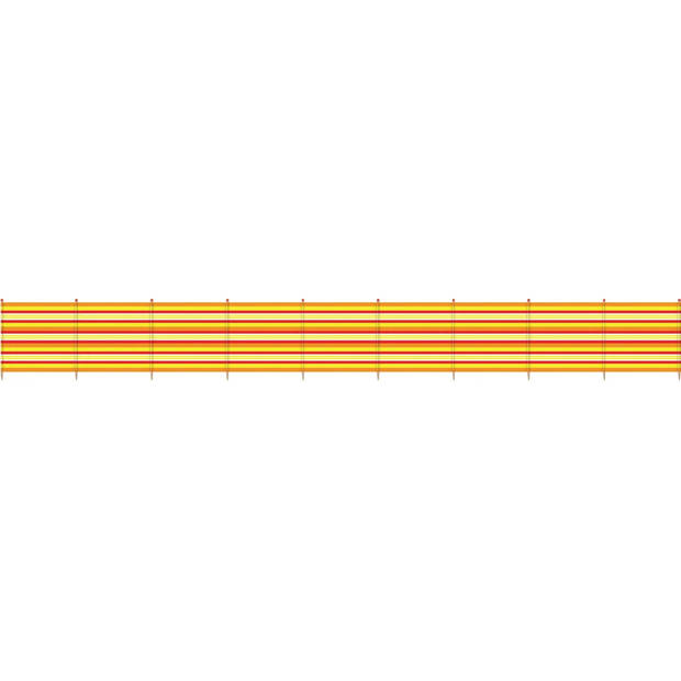 Yello windscherm 10 palen 120 x 610 cm geel/oranje/rood
