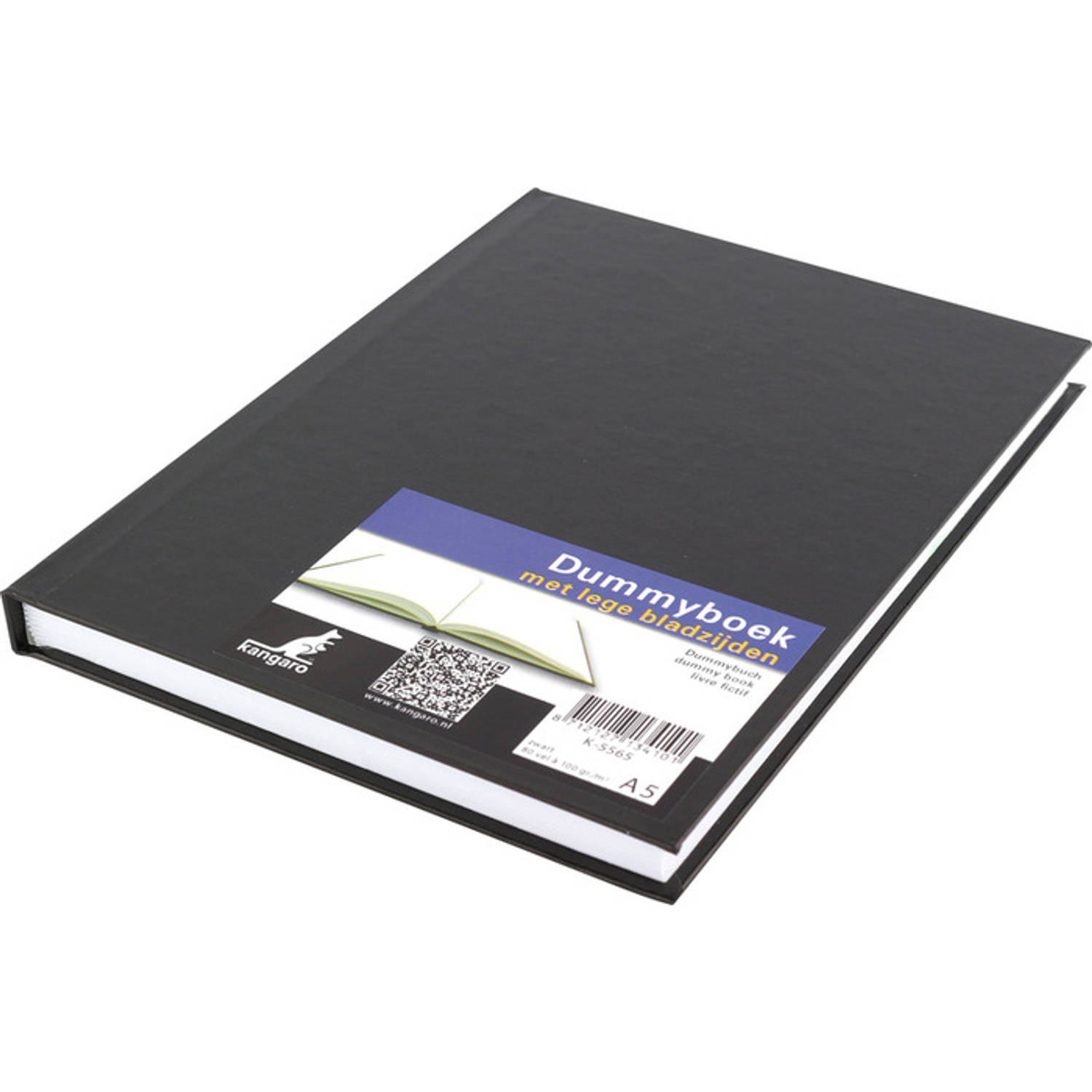 Kangaro - Dummyboek - A5 - zwart - 160 blanco pagina's - hard cover - K-5565