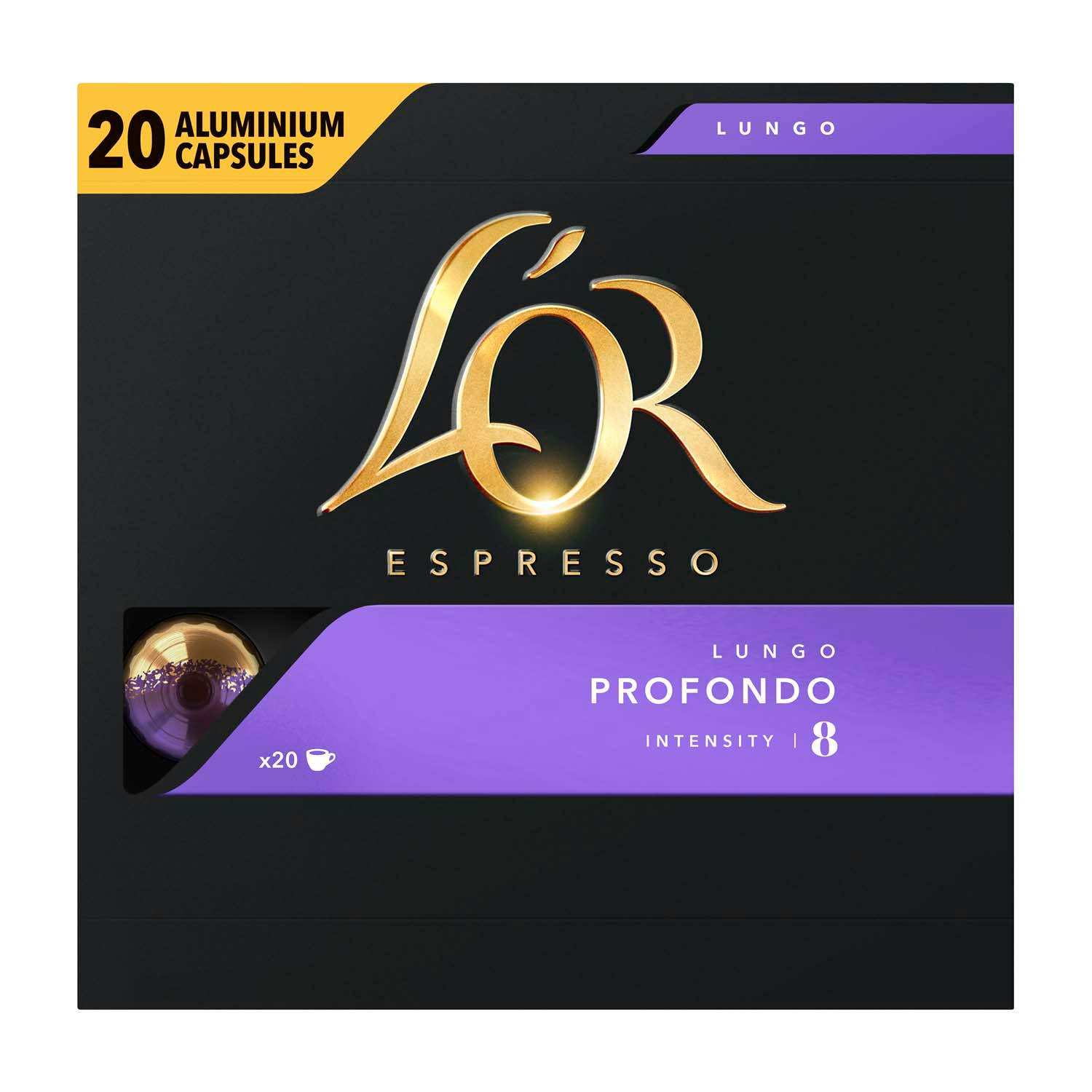 L&apos;or Espresso Lungo Profondo Koffiecups Grootverpakking 20 Stuks