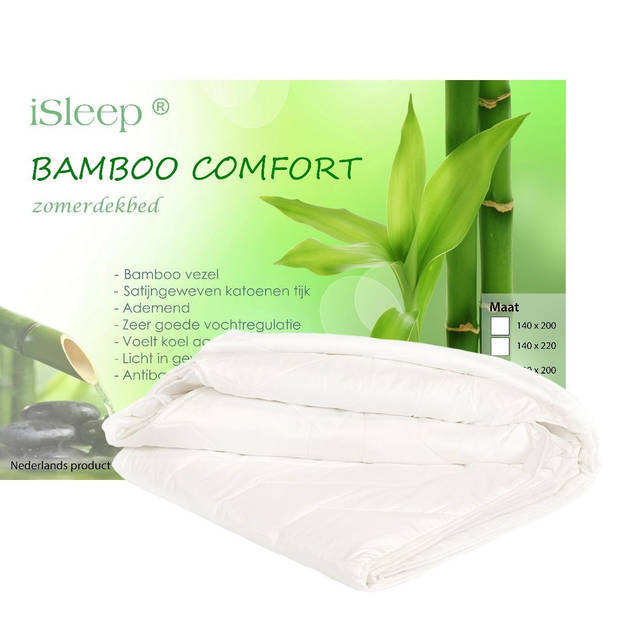 iSleep zomerdekbed Bamboo Comfort - 1-Persoons 140x200 cm