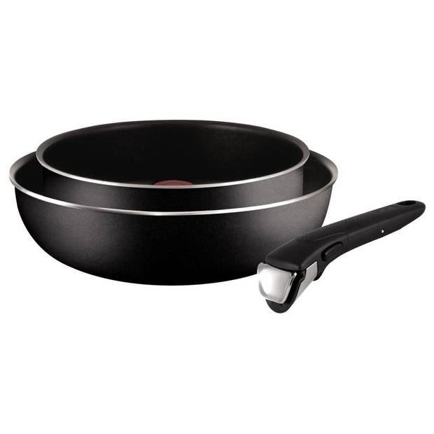 Tefal Ingenio pannenset - 2-delig - wok & hapjespan - met handgreep