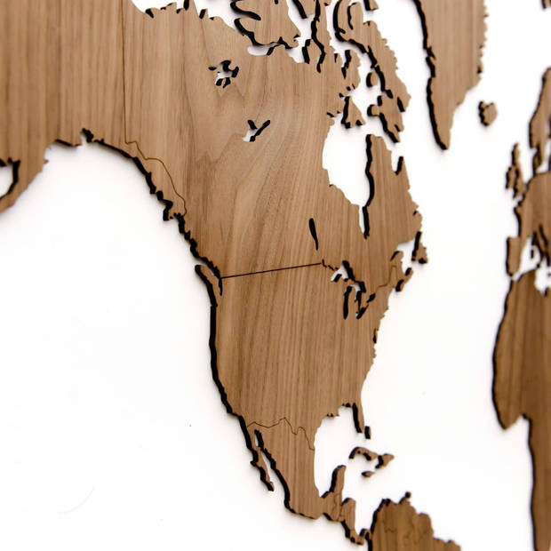 MiMi Innovations walnoot houten wereldkaart 130 x 78 cm