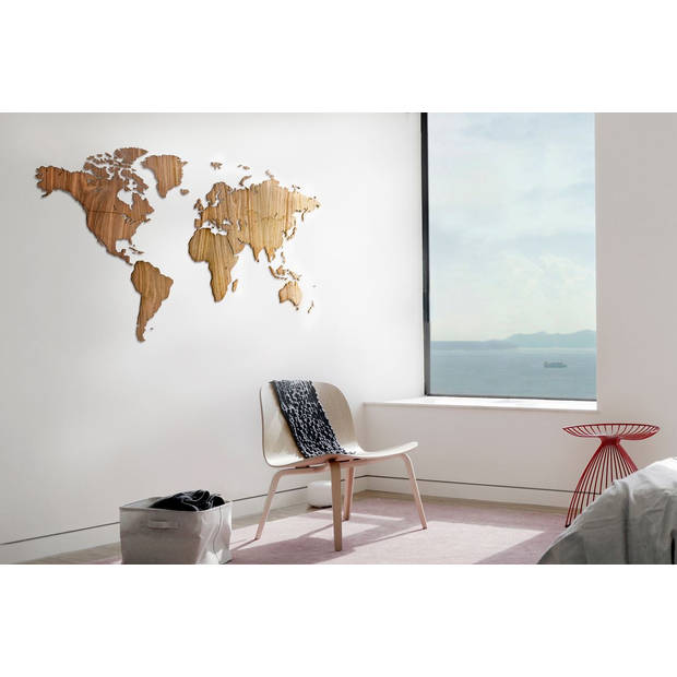 MiMi Innovations walnoot houten wereldkaart 130 x 78 cm