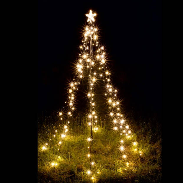 Luca Lighting verlichte kerstboomvorm zwart 430 cm - 408 lampjes