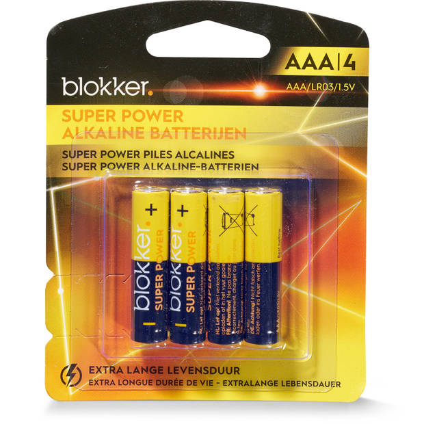 Blokker Alkaline Batterijen - AAA - 4 stuks