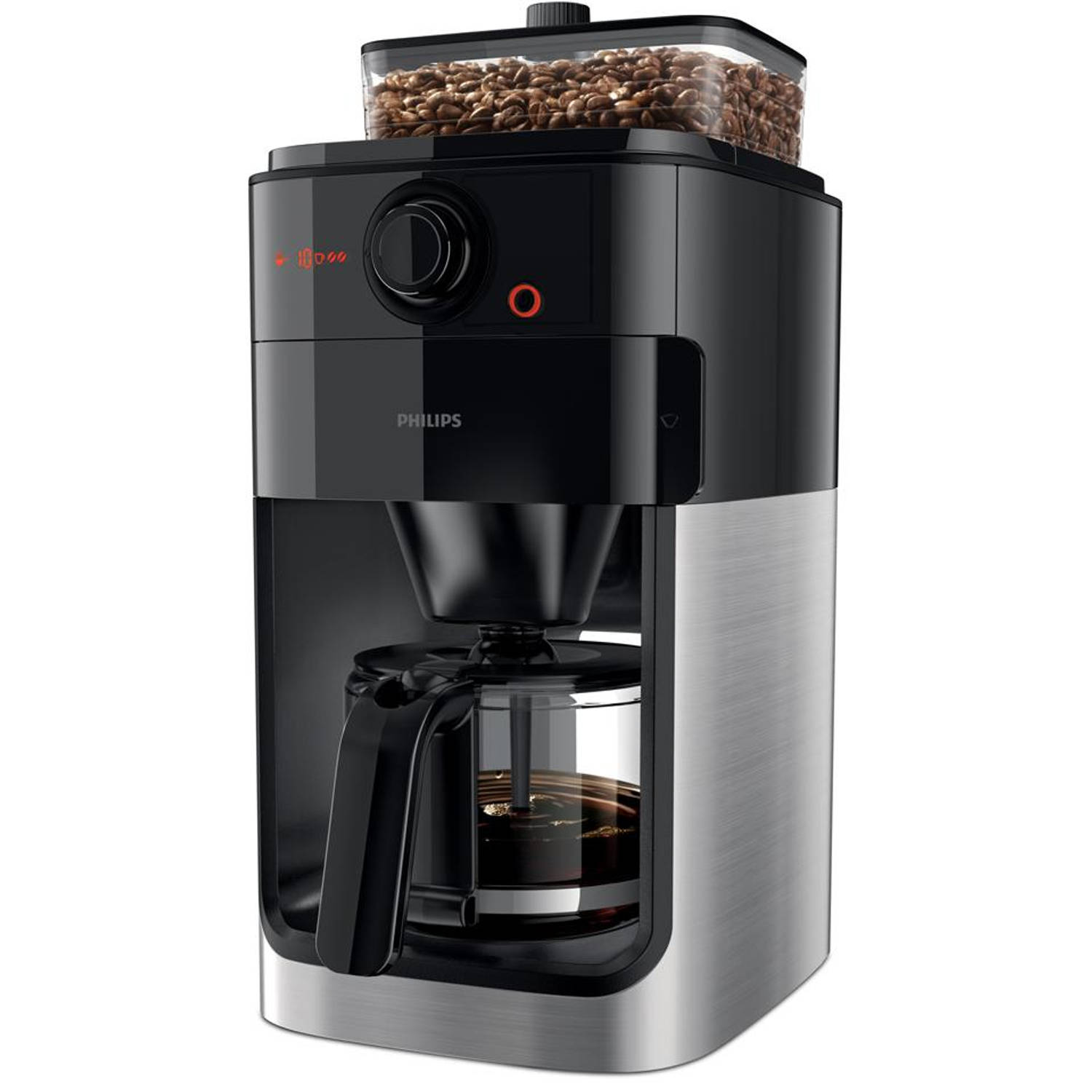 adelaar boog Dinkarville Philips koffiezetapparaat/bonenmachine Grind & Brew HD7767/00 -  zwart/metaal | Blokker