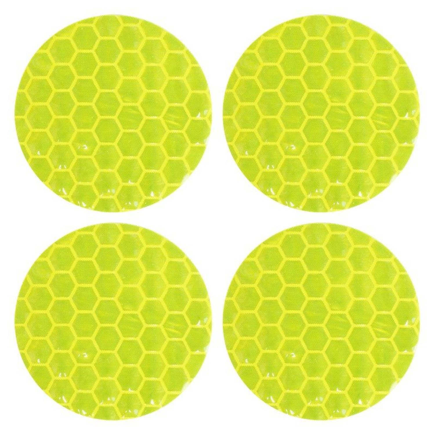 Simoni Racing reflecterende stickers 3 cm geel 4 stuks