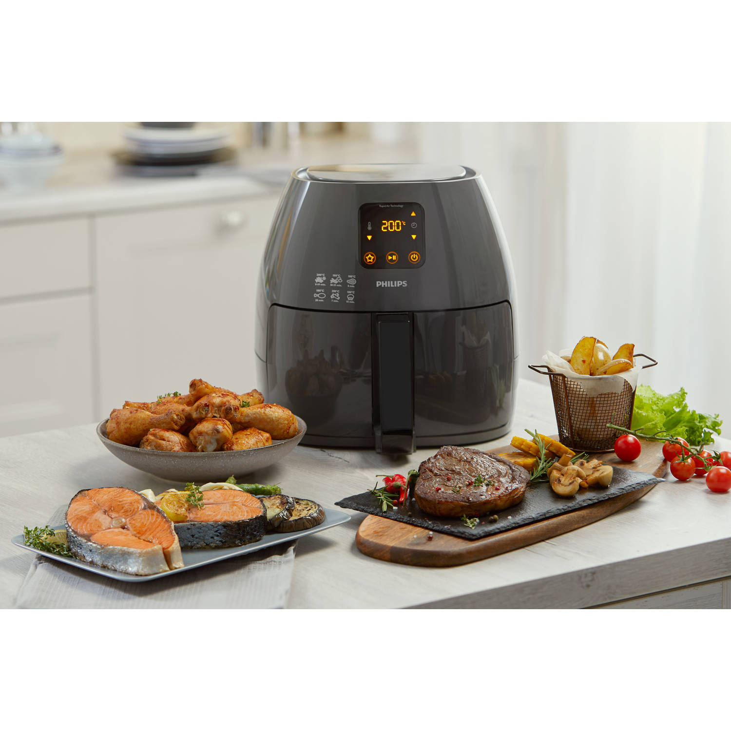 water enz oorsprong Philips Airfryer Avance Collection XL HD9241/40 - donkergrijs | Blokker